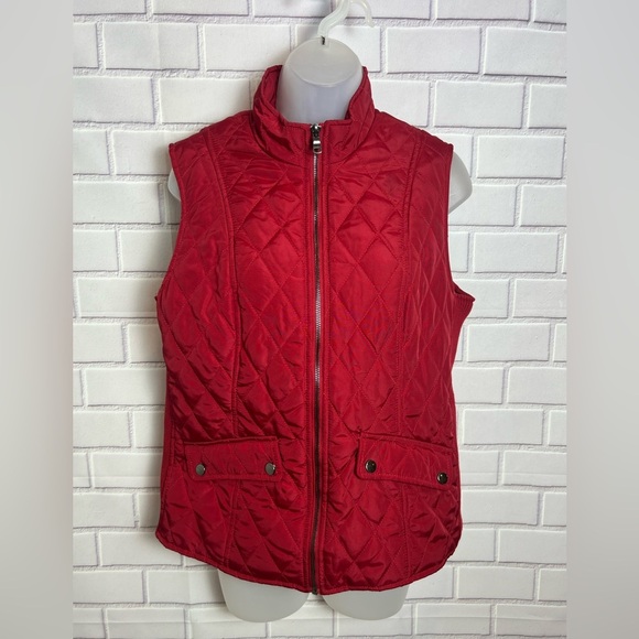 WESTPORT women Red Quilted Vest/size M - Picture 3 of 11